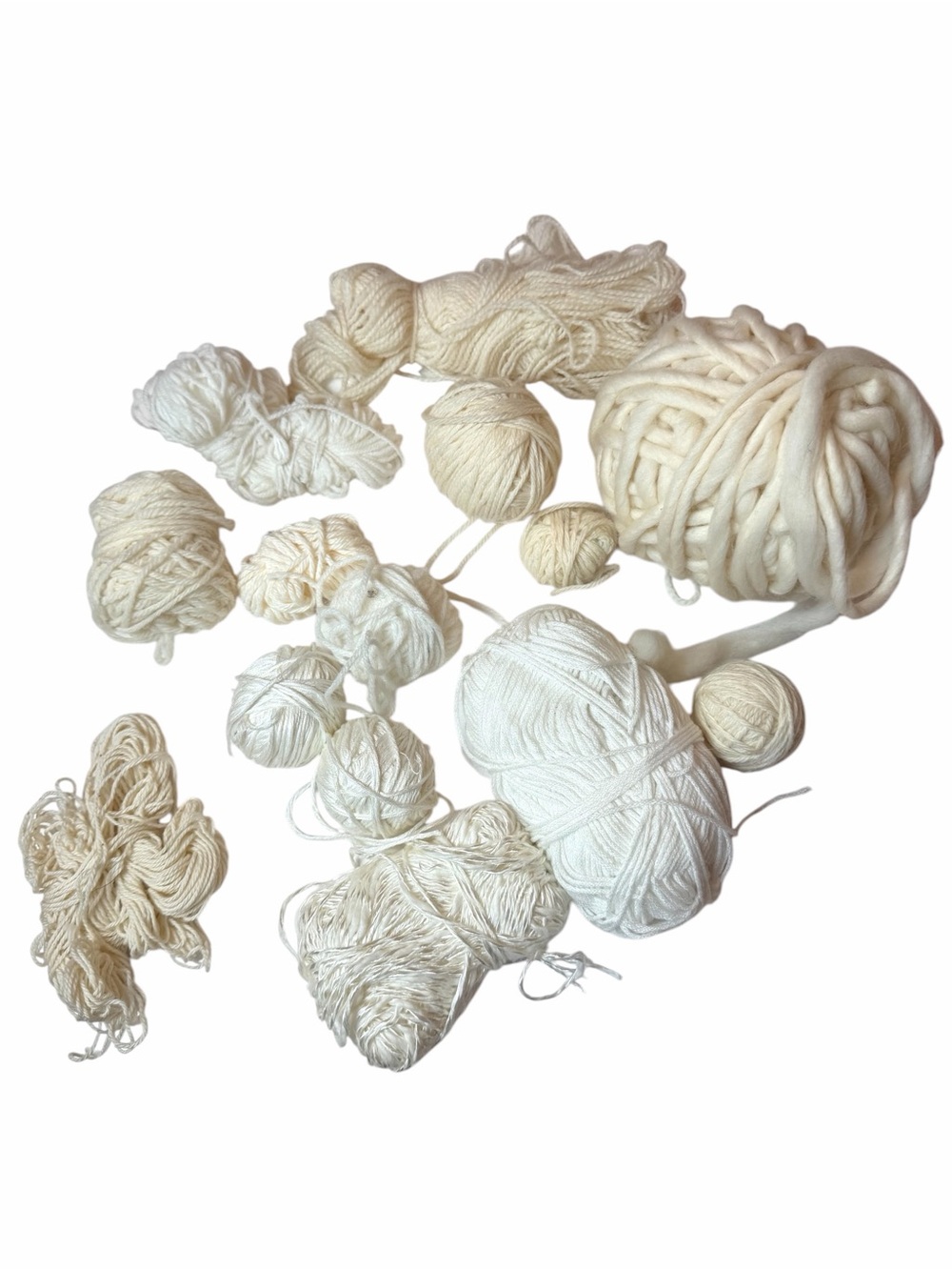 Yarn Mixed Lot Ivory Cream White Yarn Skeins Partial Crafts Knitting Crochet